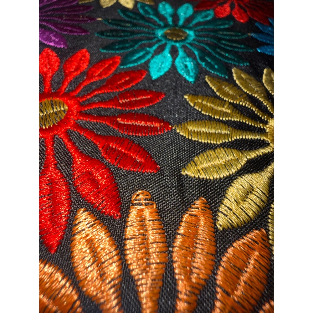 Floral Embroidered Clutch Crossbody Bag Multi Colorflower fairyboho whimsi retro - Picture 7 of 10